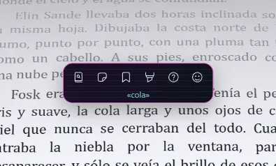 La cápsula que aparece al detenerte sobre una palabra