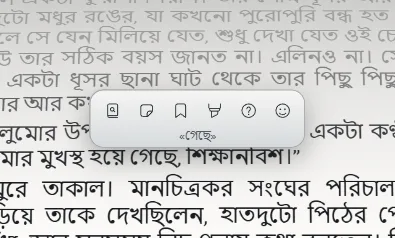 কোনো শব্দের ওপর থামলে যে ক্যাপসুলটি দেখা দেয়