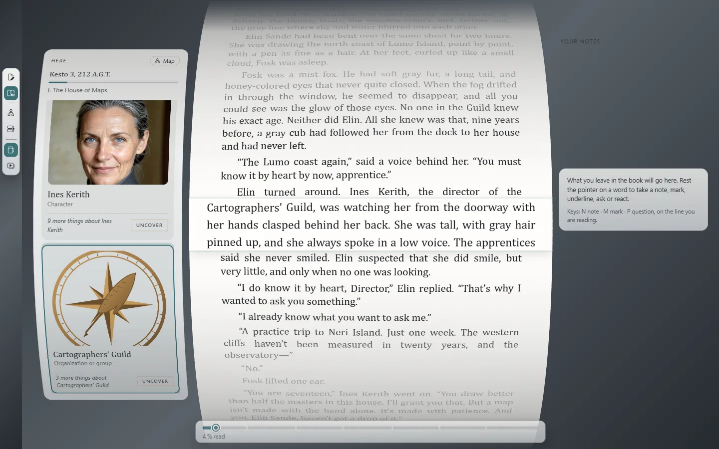The Exaratio window with the View tab open