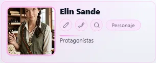 La ficha de Elin con su retrato y sus imágenes