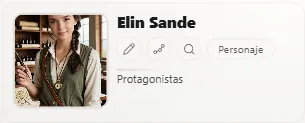 La ficha de Elin con su retrato y sus imágenes