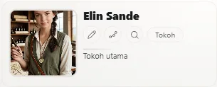 Kartu Elin dengan potret dan gambar-gambarnya