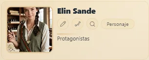 La ficha de Elin con su retrato y sus imágenes