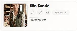 La ficha de Elin con su retrato y sus imágenes