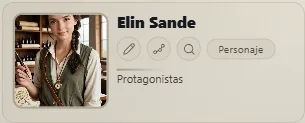 La ficha de Elin con su retrato y sus imágenes
