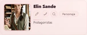 La ficha de Elin con su retrato y sus imágenes