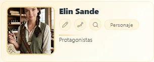 La ficha de Elin con su retrato y sus imágenes