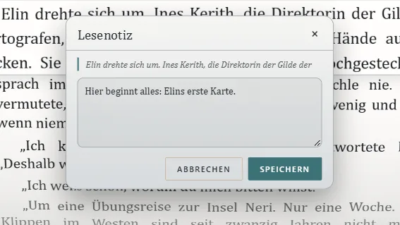 Eine Lesenotiz an der Zeile, die Sie lesen